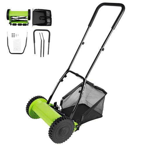 Tagliaerba a mandrino, tosaerba a mano con cestino da 23 litri e...