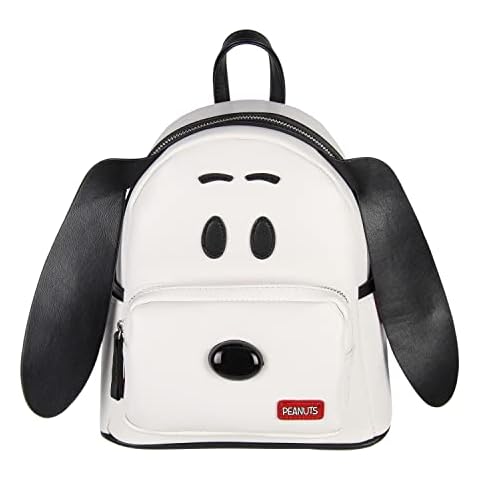 INTIMO Peanuts Classic Comic Character Face Snoopy Zippered Mini Small Backpack Bag Cover