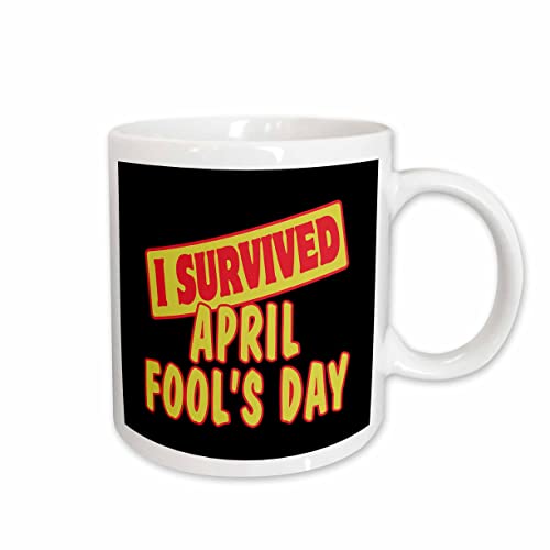 3dRose I Survived April Fools Day Survial Pride And Humor Design 15oz Mug