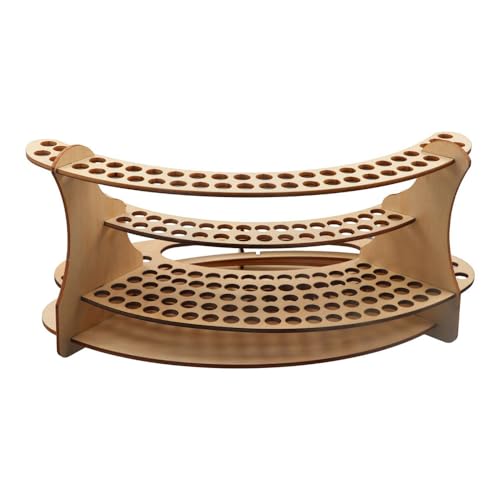 Image of Pokinge Wooden Paint Brush Holder,105 Holes Desk Stand Paintbrush Organizer Paintbrush Holder Organizer Paint Brush Rack for Pencils Pens Paint Brushes