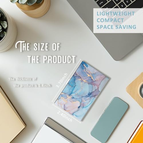 WOCOCN Metal Card Clip Wallet, Slim Business Card Holder and Organizer Pocket, Name Card Holder is Designed with Delicate Pattern, Easy to Carry (Blue Marble) - Cosy Home Interiors WOCOCN Metal Card Clip Wallet, Slim Business Card Holder and Organizer Pocket, Name Card Holder is Designed with Delicate Pattern, Easy to Carry (Blue Marble) - Image 4