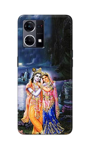 Image of Printed Hard Back Cover Case for Oppo Reno7 4G | Oppo Reno 7 4G Back Cover (Radha Krishna) -1803