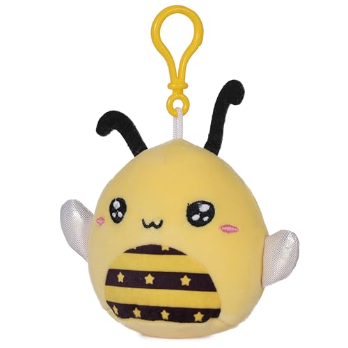 Image of Mirada Hanging Bee Soft Plush Toy | Yellow Stuffed Animal Keychain for Kids & Toddlers | Mini Soft Toys, Cute Soft Toys, Stuffed Animals, Funny Toy, Gift Item, Bag Charm, Keyring, Party Favors | 11cm