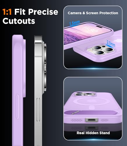 Image of Magnetic Compatible with iPhone 14 Pro Case, [Built-in Invisible Kickstand][Compatible with MagSafe] [Military Grade Shockproof] Slim Translucent Matte Phone Case for iPhone 14 Pro 6.1 inch