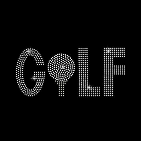 Rhinestone Transfer  Golf  DIY, Bling, Iron On, Hot Fix, Heat Transfer