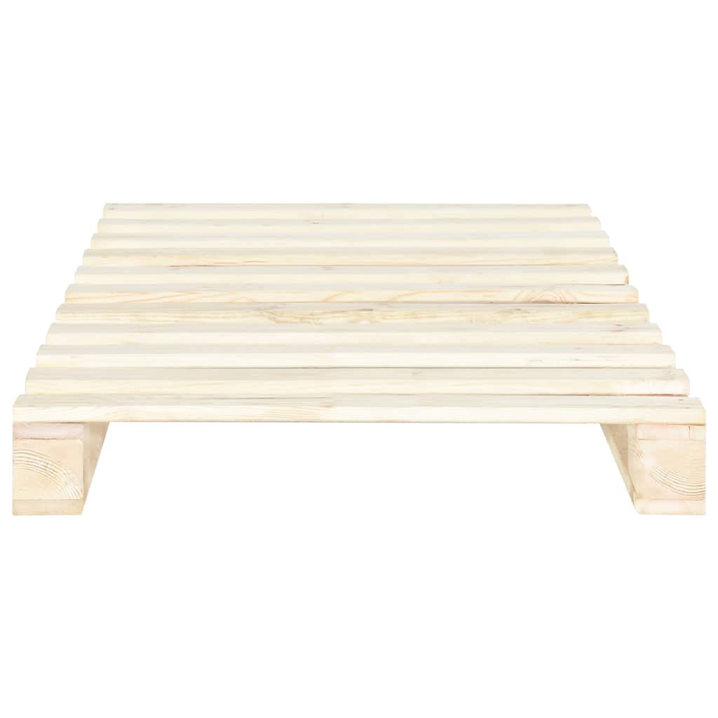 Estructura Cama palets sin colchón Madera Maciza Pino 100x200cm, Mobiliario Camas y Accesorios Camas y somieres, Marrón, 22kg