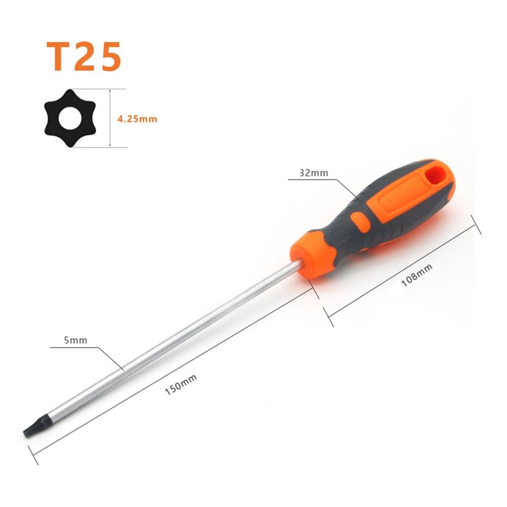 Tournevis Torx Extra Long 400 Mm - Pointe Magnétique, Tige Acier Chrome Vanadium, Pour T15/T20/T25/T27/T30, Automobile - 6