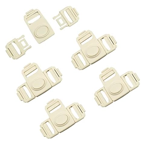 25mm 3 Point Quick Center Release Plastic Buckle Quality Three 3 Way T-shaped No Sewing Buckles Replacement for Seatbelt Safety Belt of Children??s Dining Chairs Kid Baby Carriages Chairs 5PCS Cover