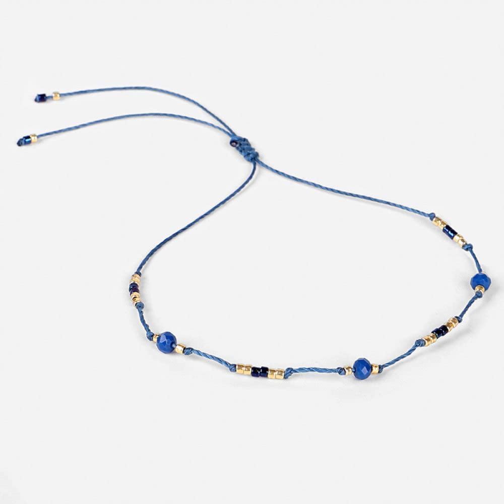 RWRAPS Braccialetto di cavigliera regolabile intrecciato con perline fatto a mano regalo di amicizia per le vacanze al mare delle ragazze delle donne