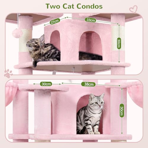Image of Globlazer Big XL Cat Tower for Indoor Multiple Cats, F68B, Pink