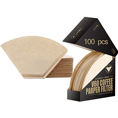 Sipliv 100 pcs sector papel filtro de caf filtro de caf desechable caf natural sin blanquear bolsitas de t cafeteras de viaje con caja a prueba de polvo - tamao 01, 1-2 tazas