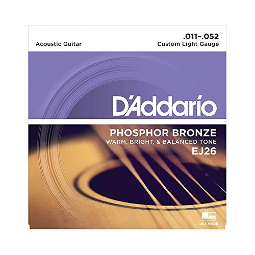 D'Addario Acoustic Guitar Str Phosphor Bronze .011-.052-Set EJ26
