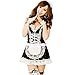 Produktbild chenyesun Lingerie Damen Dessous Reizwäsche Cosplay Magd Halloween Kostüms Nachtwäsche Maid Kostüm Spitze G-String