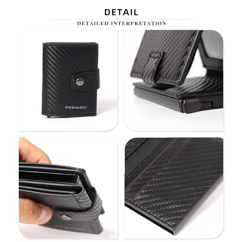 Slim Wallet for Men 1 ID Window with RFID Blocking, Minimalist Genuine Leather Mens Wallet, Credit Card Holder, Triple Fold2