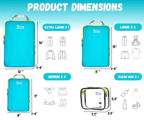 6 Set/3 Set Ultralight Compression Packing Cubes, Suitcase and Backpack Travel Organizer Bags - Image 4