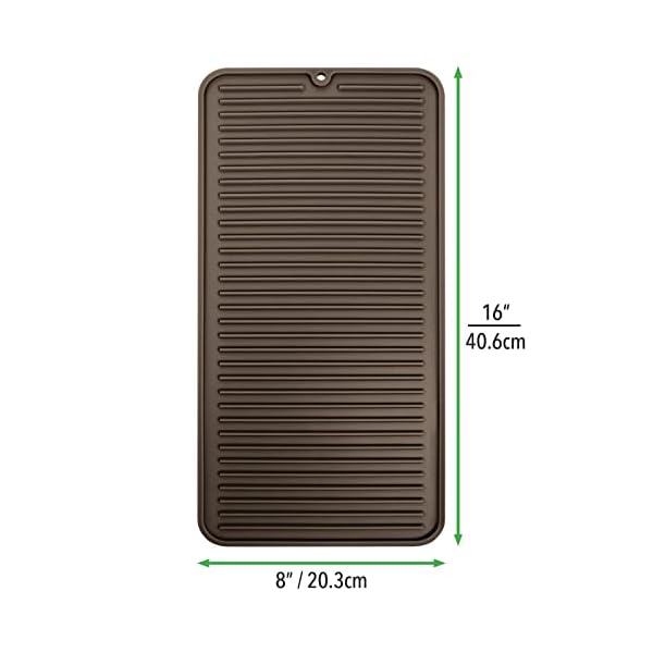 mDesign-Premium-Quality-Pet-Food-and-Water-Bowl-Feeding-Mat-for-Dogs-and-Puppies-Waterproof-Non-Slip-Durable-Silicone-Placemat-Raised-Edges-Food-Safe-Non-Toxic-Small-Espresso-Brown Feeding Mat for Dogs and Puppies