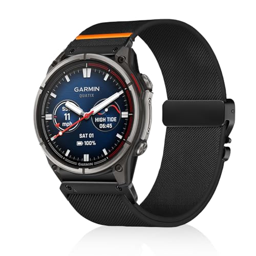 Garmin Quatix 8/Tactix 8 47mm/Forerunner 970/Descent G2/Fenix 8/Fenix E 47mm/Fenix 7/7 Pro�p�i�C�����E�H�b�`�o���h�A�X�g���b�`�E�H�b�`�X�g���b�v�A�p���V���[�g�X�^�C��