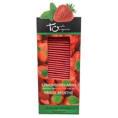 Touch Organic STRAWBERRY MINT GREEN Tea Bags, 40 Bags, 2.5 oz Cover