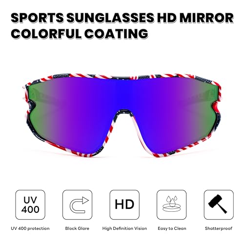 FEISEDY Unisex Youth Sunglasses, Teens Baseball Tennis Sunglasses, UV400 Sports Boys Girls Cycling Shades B4064 - Image 5