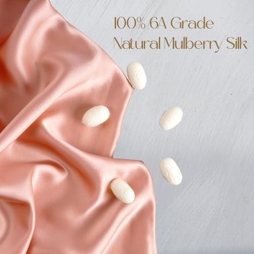 ZIMASILK 100% Pure Mulberry Silk Pillowcase for Hair and Skin Health,Soft and Smooth,Both Sides Premium Grade 6A Silk,600 Thread Count,with Hidden Zipper,1pc(Standard 20''x26'',Coral)
