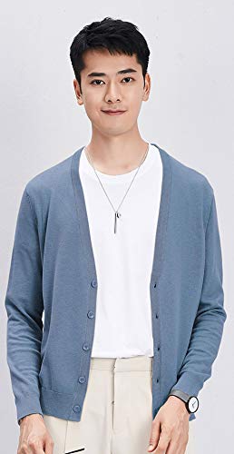 chouyatou Men's Casual V Neck Button Front Lightweight Knitted Outwear Cardigan Sweater4