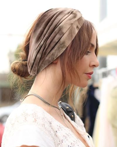 Image of DRESHOW 4 Pack Turban Headbands for Women Wide Vintage Head Wraps Knotted Cute Hair Band Accessories
