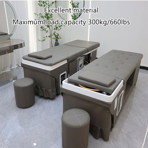 BDJSN Professional Salon Shampoo Bed, Multifunctional Spa Massage Chair With Water Circulation System, Intelligent Head Treatment Bed With Stool, Capacity 660lbs - Image 9