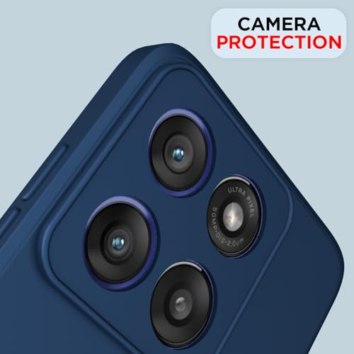 Image of Outlouders Back Cover for Motorola Moto Edge 60 Stylus 5G | Camera Protection | Durable Soft Matte Silicone Bumper Case (Blue)