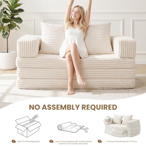 Tykacna Convertible Boneless Loveseat Sofa Bed w/ Removable Armrests & Backrest $138.59 + Free Shipping + 37% Off Code O495CUWL - image 5
