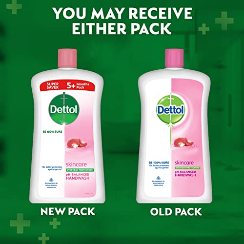 Image of Dettol Liquid Handwash Bottle - Skincare Hand Wash- 900ml | pH Balanced | 10x Better Germ Protection (Pack of 2)