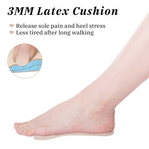 Image of 2 Pairs High Heel Inserts for Women, Self-Adhesive Arch Support Insoles, Invisible Slim Inserts Weight Shifting Shock Soft Slip 3 /4 Inserts for Flats Slipper Sandal Pump Dress Shoes Boots(Beige)