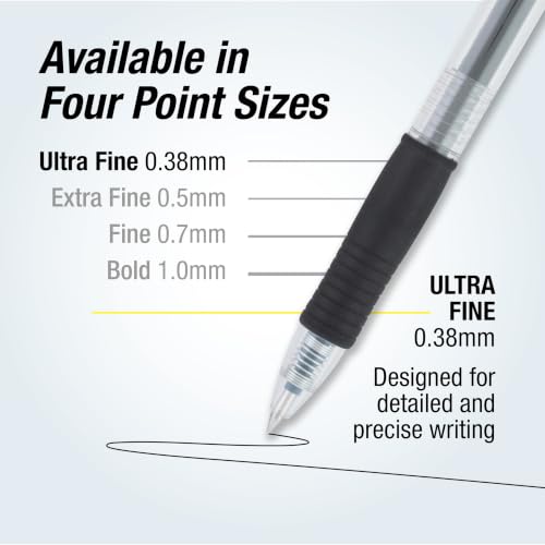 Image of PILOT G2 Premium Refillable & Retractable Rolling Ball Gel Pens, Ultra Fine Point, Black Ink, 12 Count (31277)