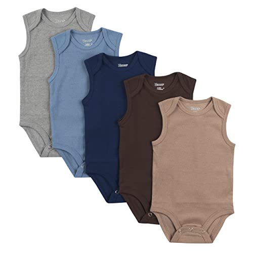 Image of Hanes Baby Baby Bodysuits, Ultimate Baby Flexy Bodysuits, Infant Sleeveless Bodysuit, 5-pack