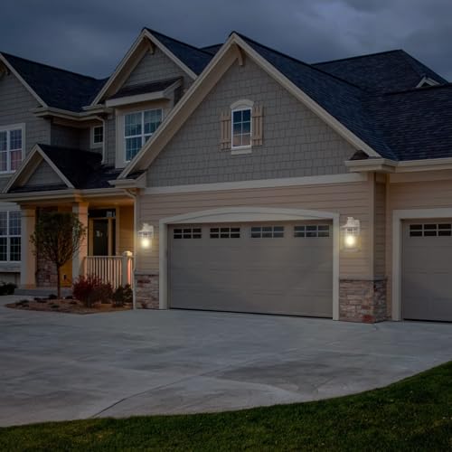 Image of Darkaway 2 Pack Large Outdoor Porch Lights Wall Mount, 15inch Outdoor Light Fixtures Sconces Wall Lighting with Seeded Glass Exterior Lights for Patio Yard House Hallway Doorway Garage