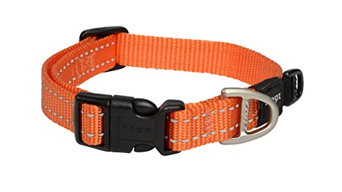 Image of ROGZ Reflective Dog Collar for Medium Dogs, Adjustable from 12-17 inches, Orange