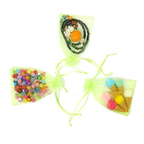 Image of Dealglad 100pcs Drawstring Organza Jewelry Candy Pouch Party Wedding Favor Gift Bags (5x7, Light Green)