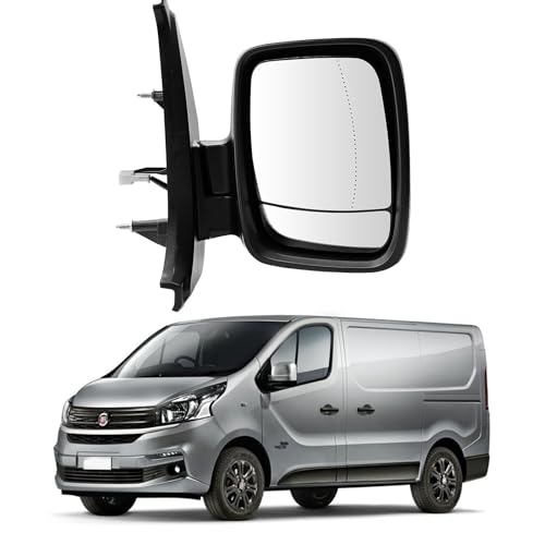 Convitex Full Door Wing Mirror Right Side Electric Dead Angle Heated Mirrors with Temp Sensor for Vauxhall Vivaro (2014-) Opel Vivaro B (14-19) Renault Trafic 3 (14-20) Fiat Talento Nissan NV300