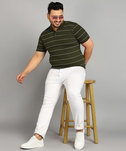 Image of INKKR Half Plus Size Men's Regular Fit Striped Tshirt
