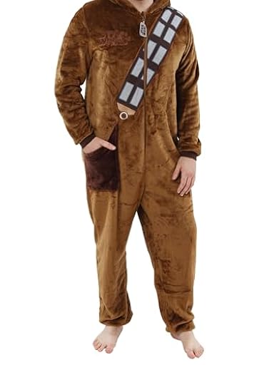 Star Wars Pijama Entero Hombre | Onesie Chewbacca | Mono Pijama Invierno Marrón Size X-Large | Ya disponible en tu tienda friki favorita! En mundofriki.es!