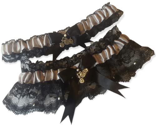 Silver And Black Biker Garter
