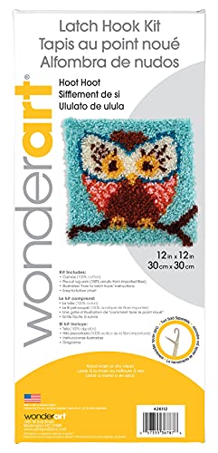 Image of Wonderart Hoot Latch Hook Kit, 12 inch X 12 inch
