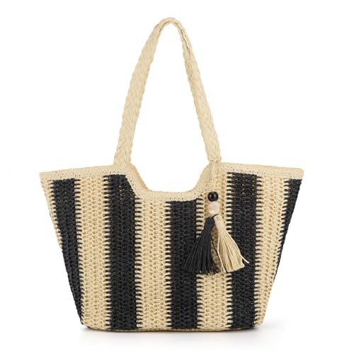 Bolso de playa tejido de paja KUANG! para mujer miniatura 1