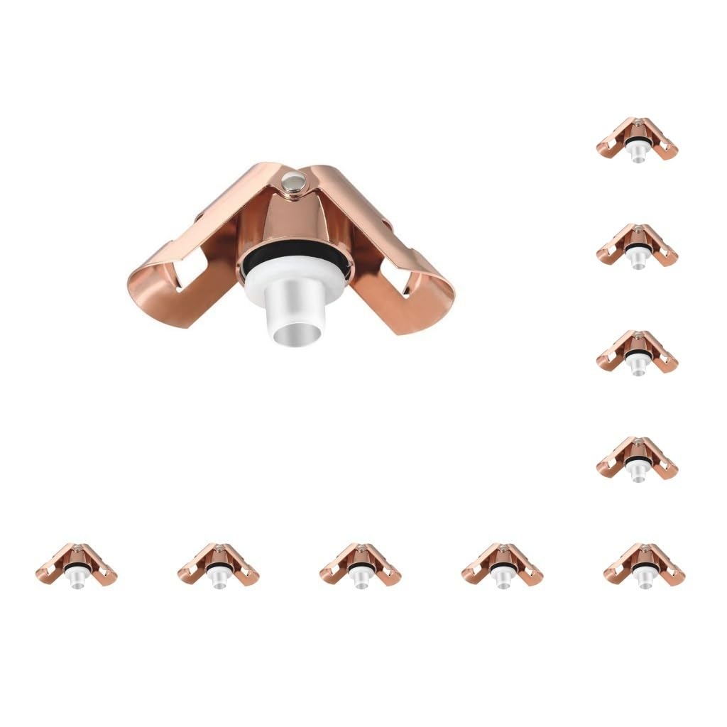 Lot de 10 bouchons de bouteille de champagne réutilisables en acier inoxydable pour maison, bar, restaurant Style 2