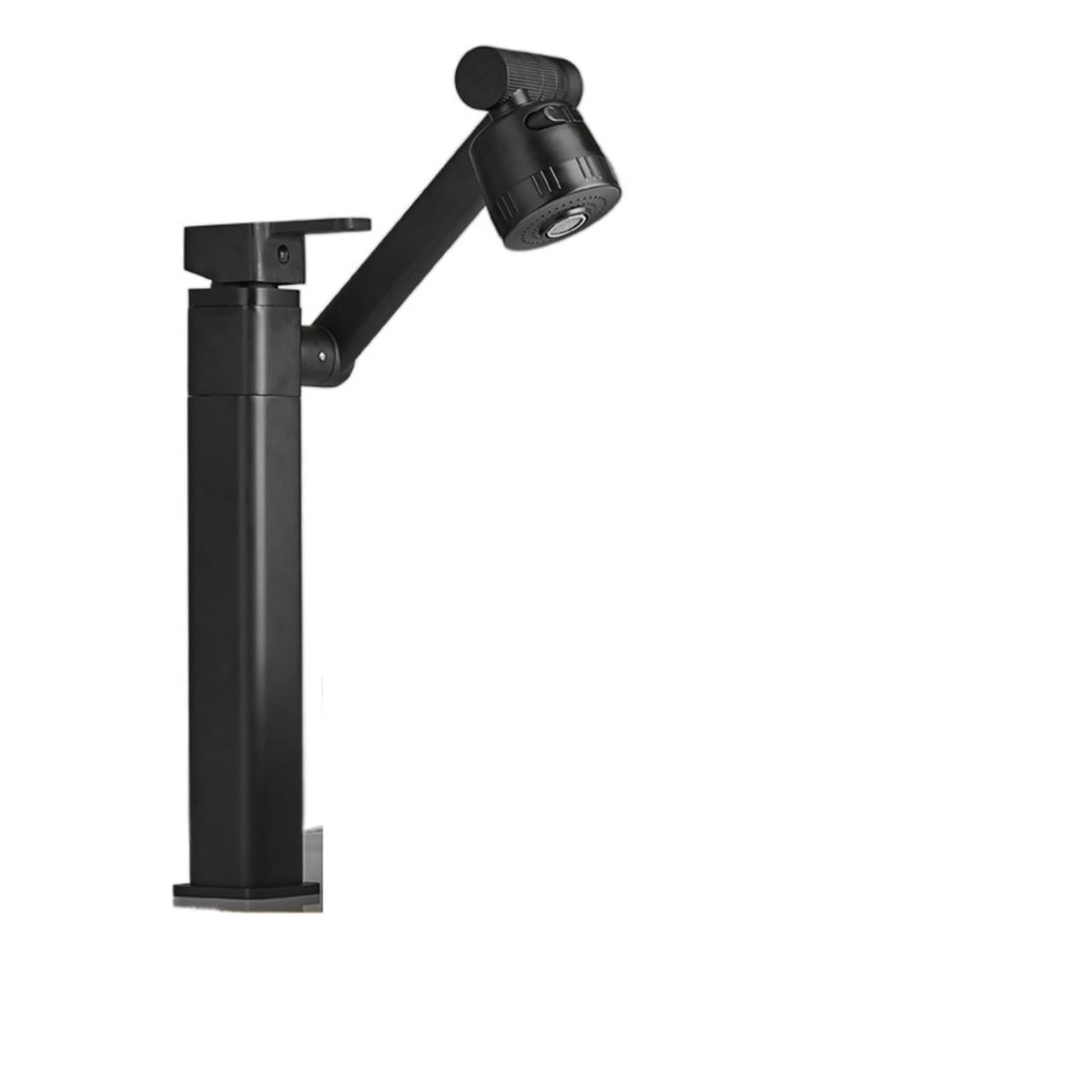 Robinet en laiton noir de style Square tall b ajustable et orientable - 8