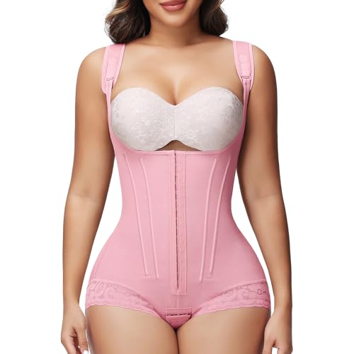 Image of SHAPSHE Fajas Colombianas Moldeadoras Post Surgery Body Shaper with 8 Bones | Postpartum recovery support, stage 2-3 compression garment, womens shapewear tummy control, elastic breathable nylon spandex