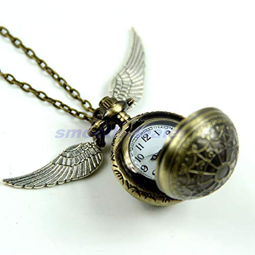 siwetg Pendentif Vintage rétro en Bronze avec chaîne en Quartz Steampunk