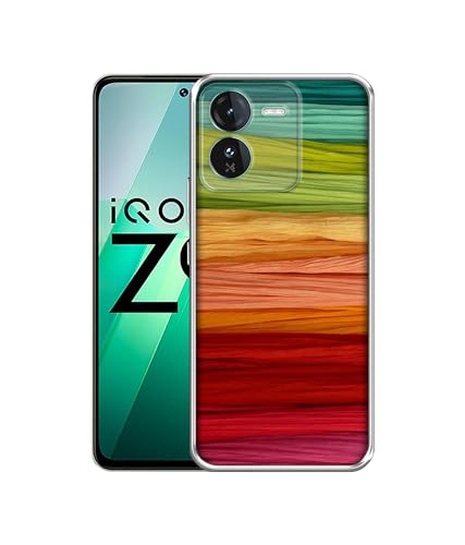 Image of Colorful Thread Design Printed Silicon Soft TPU Back Case Cover for iQOO Z9 5G, Multicolour