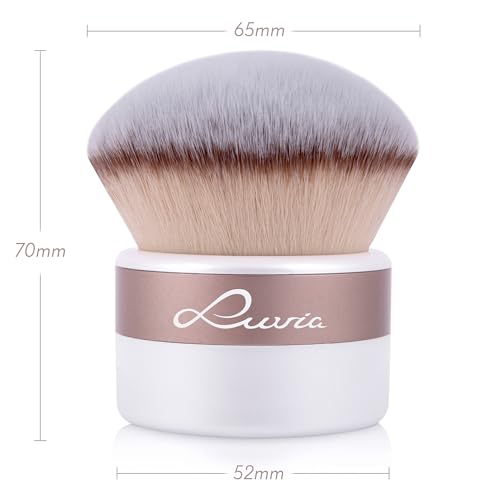Luvia Cosmetics Prime Vegan Kabuki Brush, XXL Powder Make-Up Brush, Synthetic, Pearl / Coffee, Pearl / Cofee - Image 4