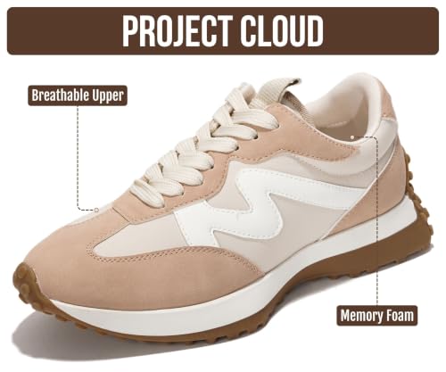 Image of Project Cloud Trendy Fashion Sneakers for Women 2026 - Memory Foam and Non-Slip Comfortable Casual Ladies Shoes for Womens Fashion Sneakers - Lightweight Lace-up Shoes (Lecco)