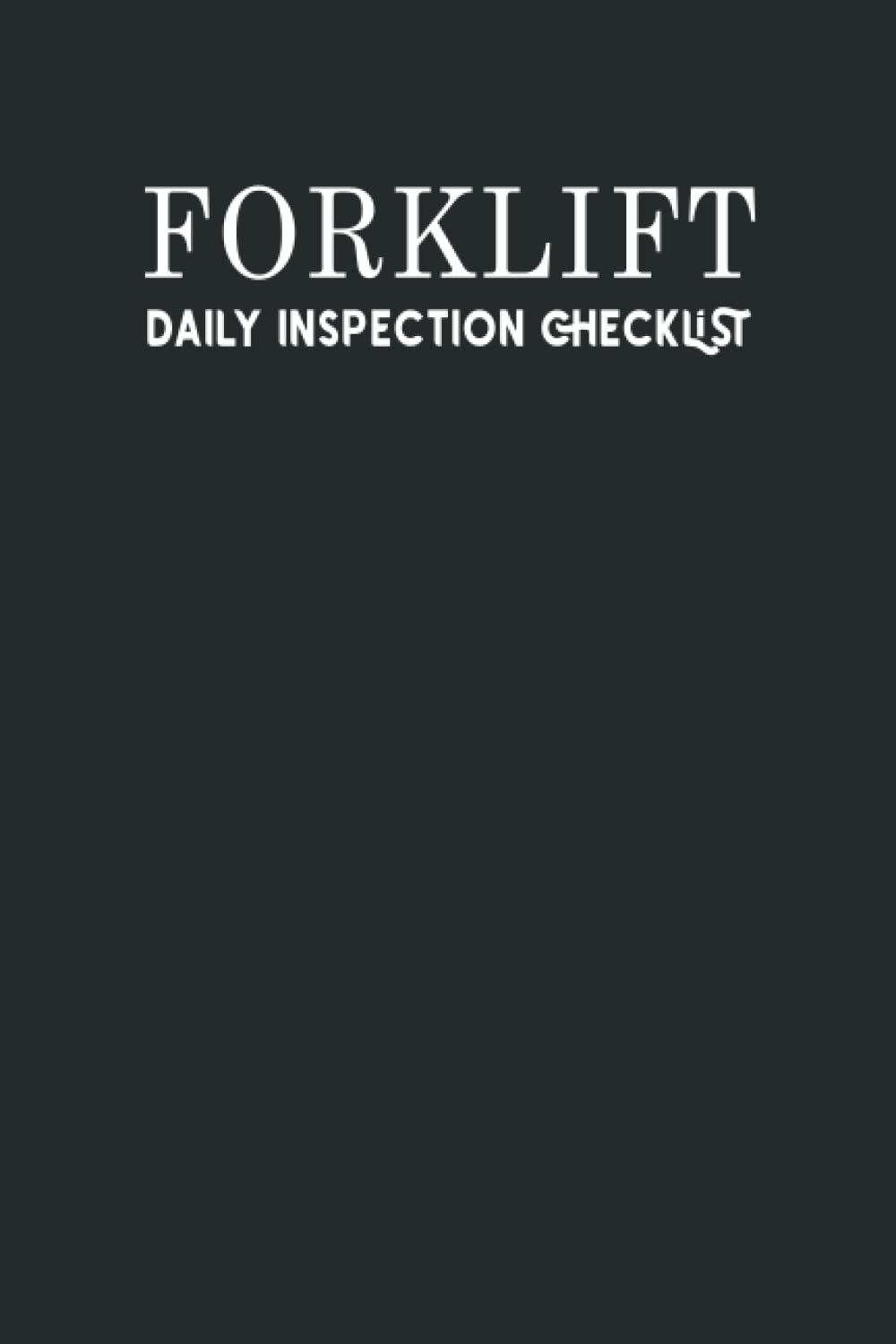 Buy Forklift Daily Inspection Checklist log book with holder, Maintenance and Safety Forklift